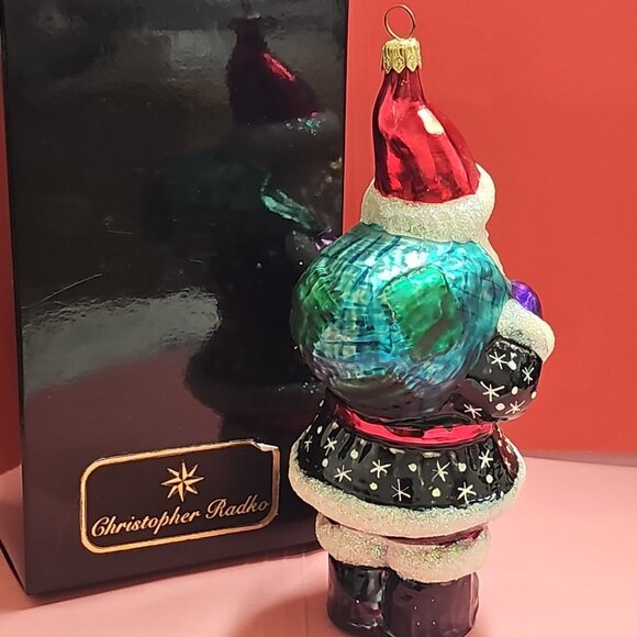 Lot (4) Christopher RADKO Glass Christmas Ornament - Santa, Bear, Penguin - Picture 3 of 11